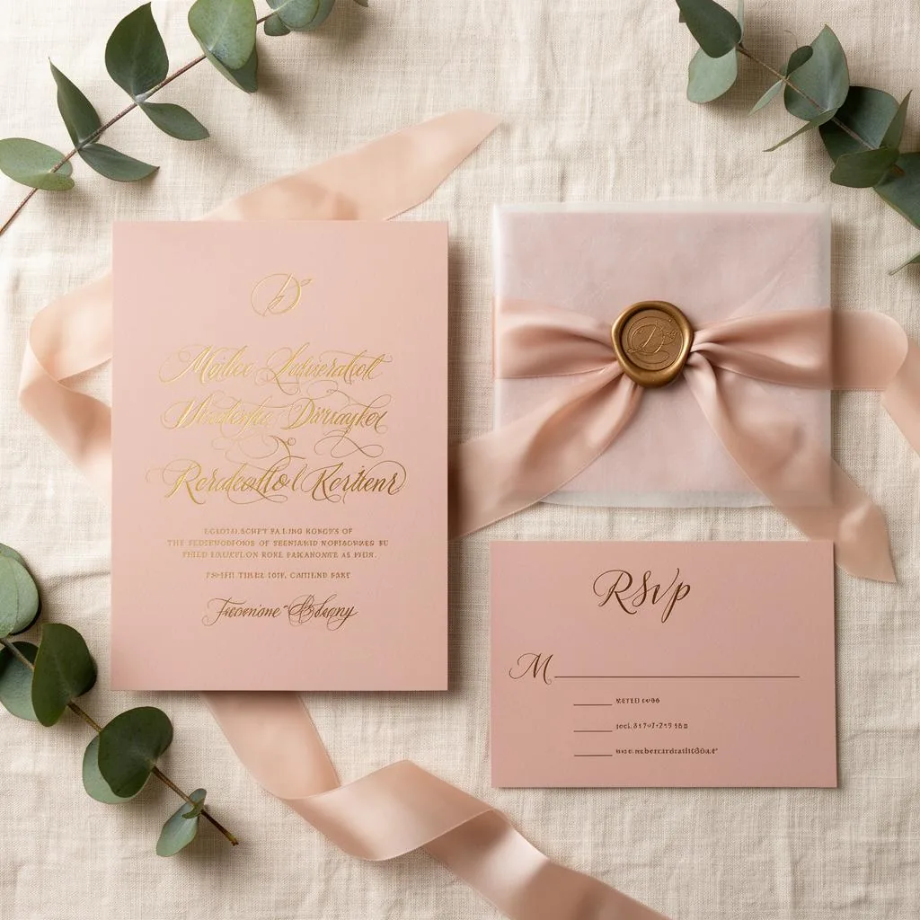 Blush & Gold Invitation Suite
